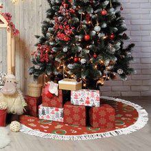Cargar imagen en el visor de la galería, Falda para árbol de Navidad cubierta para árbol de Navidad (estilo flecos) (misma imagen en ambos lados) personalizado con patrón foto texto