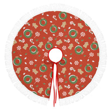 Cargar imagen en el visor de la galería, Falda para árbol de Navidad cubierta para árbol de Navidad (estilo flecos) (misma imagen en ambos lados) personalizado con patrón foto texto