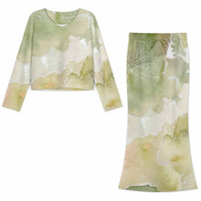 Cargar imagen en el visor de la galería, Conjunto de falda larga para mujer LYQ165 personalizado con patrón foto texto