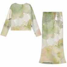 Cargar imagen en el visor de la galería, Conjunto de falda larga para mujer LYQ165 personalizado con patrón foto texto