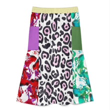 Cargar imagen en el visor de la galería, Falda midi elástica ligera de corte A para mujer personalizado con patrón foto texto (impresión de imágenes múltiples)