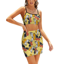 Cargar imagen en el visor de la galería, Falda casual de verano 2 piezas con crop top y falda NZ018 personalizado con patrón foto texto (impresión de imágenes múltiples)