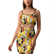 Cargar imagen en el visor de la galería, Falda casual de verano 2 piezas con crop top y falda NZ018 personalizado con patrón foto texto (impresión de imágenes múltiples)