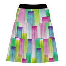 Cargar imagen en el visor de la galería, Falda midi doblada en niveles para mujer MSYX049 personalizado con patrón foto texto (impresión de imagen única)