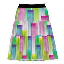 Cargar imagen en el visor de la galería, Falda midi doblada en niveles para mujer MSYX049 personalizado con patrón foto texto (impresión de imagen única)