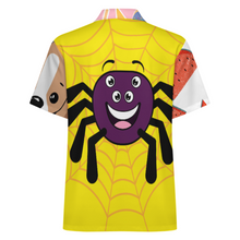 Cargar imagen en el visor de la galería, Camisa de manga corta con cremallera para hombre LM816 personalizado con patrón foto texto (impresión de imágenes múltiples)