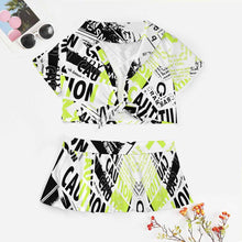 Cargar imagen en el visor de la galería, Disfraz de animadora uniforme crop top y falda para mujer personalizado con patrón foto texto (impresión de imagen única)