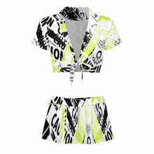 Cargar imagen en el visor de la galería, Disfraz de animadora uniforme crop top y falda para mujer personalizado con patrón foto texto (impresión de imagen única)