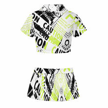 Cargar imagen en el visor de la galería, Disfraz de animadora uniforme crop top y falda para mujer personalizado con patrón foto texto (impresión de imagen única)