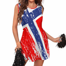 Cargar imagen en el visor de la galería, Disfraz ropa de animadora uniforme para mujer personalizado con foto patrón texto (impresión de imagen única)