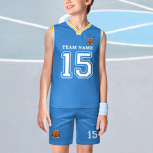 Cargar imagen en el visor de la galería, Camiseta de baloncesto con cuello en V para adolescentes KTZ personalizado con patrón foto texto