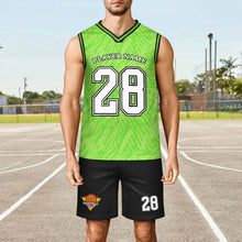 Cargar imagen en el visor de la galería, Camiseta de baloncesto con cuello en V para hombre KTZREV1 personalizado con patrón foto texto