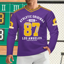 Cargar imagen en el visor de la galería, Camiseta de rugby de manga larga para hombre WL personalizado con patrón foto texto