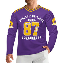 Cargar imagen en el visor de la galería, Camiseta de rugby de manga larga para hombre WL personalizado con patrón foto texto