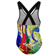 Cargar imagen en el visor de la galería, Bañador moda niña NT018 personalizado con patrón foto texto (impresión de imágenes múltiples)