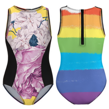 Cargar imagen en el visor de la galería, Traje de baño de una pieza para niña NT032 personalizado con patrón foto texto (impresión de imágenes múltiples)