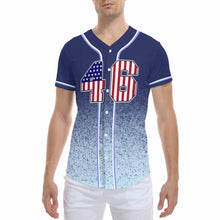 Cargar imagen en el visor de la galería, Camiseta de béisbol con botones completos para hombre J50T personalizado con patrón foto texto (impresión de imágenes múltiples)