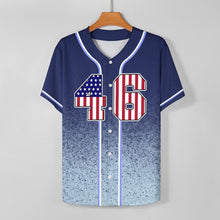 Cargar imagen en el visor de la galería, Camiseta de béisbol con botones completos para hombre J50T personalizado con patrón foto texto (impresión de imágenes múltiples)