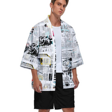 Cargar imagen en el visor de la galería, Kimono chaqueta top cárdigan camisa japonesa retro con manga 3/4 para hombre ZS904 personalizado con foto patrón texto (impresión de imágenes múltiples)