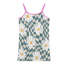 Cargar imagen en el visor de la galería, Minivestido de playa con tiras F28Q vestido tipo camisola informal personalizado con patrón foto texto (impresión de imágenes múltiples)