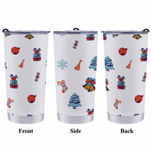 Cargar imagen en el visor de la galería, Taza de café para coche con tapa y pajita en acero inoxidable 304 personalizado con patrón foto texto