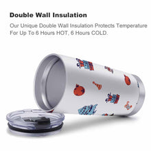 Cargar imagen en el visor de la galería, Taza de café para coche con tapa y pajita en acero inoxidable 304 personalizado con patrón foto texto