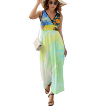 Cargar imagen en el visor de la galería, Vestido sin Manga con Cuello en V para Mujer NZ028 Personalizado con Impresión Completa con Foto Logo Patrón Texto (impresión de imágenes múltiples)