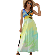 Cargar imagen en el visor de la galería, Vestido sin Manga con Cuello en V para Mujer NZ028 Personalizado con Impresión Completa con Foto Logo Patrón Texto (impresión de imágenes múltiples)