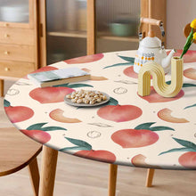 Cargar imagen en el visor de la galería, Funda de mantel redondo de tela oxford impermeable personalizado con patrón foto texto