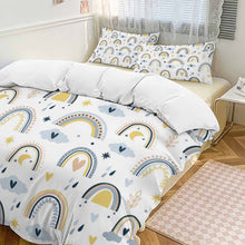 Cargar imagen en el visor de la galería, Juego de cama de 3 piezas estampado a una cara (1 funda nórdica + 2 fundas de almohada) personalizado con patrón foto texto