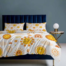 Cargar imagen en el visor de la galería, Juego de cama reversible de 3 piezas (1 funda nórdica + 2 fundas de almohada) estampado por ambos lados personalizado con patrón foto texto