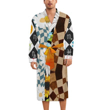 Cargar imagen en el visor de la galería, Camisón unisex de manga larga con cinturón LM127 personalizado con patrón foto texto (impresión de imágenes múltiples)