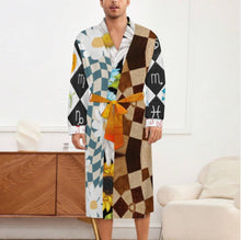 Cargar imagen en el visor de la galería, Camisón unisex de manga larga con cinturón LM127 personalizado con patrón foto texto (impresión de imágenes múltiples)