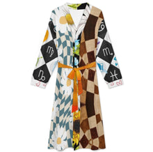Cargar imagen en el visor de la galería, Camisón unisex de manga larga con cinturón LM127 personalizado con patrón foto texto (impresión de imágenes múltiples)