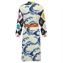 Cargar imagen en el visor de la galería, Camisón unisex de manga larga con cinturón LM127 personalizado con patrón foto texto (impresión de imágenes múltiples)