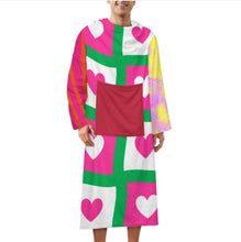 Cargar imagen en el visor de la galería, Bata de dormir unisex de manga larga de felpa acogedor LYQ129 personalizado con patrón foto texto (impresión de imágenes múltiples)