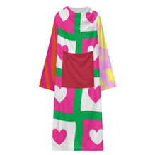 Cargar imagen en el visor de la galería, Bata de dormir unisex de manga larga de felpa acogedor LYQ129 personalizado con patrón foto texto (impresión de imágenes múltiples)