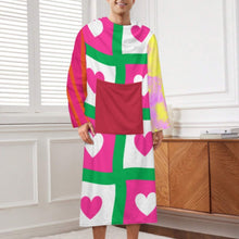 Cargar imagen en el visor de la galería, Bata de dormir unisex de manga larga de felpa acogedor LYQ129 personalizado con patrón foto texto (impresión de imágenes múltiples)