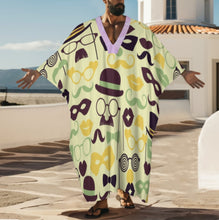 Cargar imagen en el visor de la galería, Bata de dormir para hombre con cuello en V y mangas de mariposa YKL01 personalizado con patrón foto texto (impresión de imágenes múltiples)