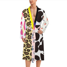 Cargar imagen en el visor de la galería, Albornoz de hombre LM003 pijama fino y cómodo personalizado con patrón foto texto (impresión de imágenes múltiples)
