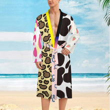 Cargar imagen en el visor de la galería, Albornoz de hombre LM003 pijama fino y cómodo personalizado con patrón foto texto (impresión de imágenes múltiples)