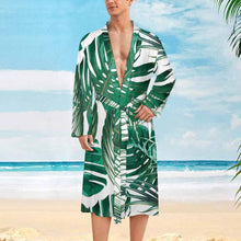 Cargar imagen en el visor de la galería, Albornoz de hombre LM003 adecuado para el baño salón dormitorio personalizado con patrón foto texto (impresión de imagen única)