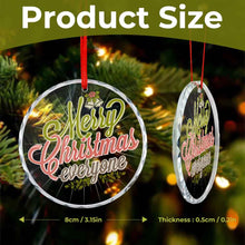 Cargar imagen en el visor de la galería, Adorno de árbol de Navidad de vidrio redondo personalizado con patrón foto texto