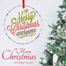 Cargar imagen en el visor de la galería, Adorno de árbol de Navidad de vidrio redondo personalizado con patrón foto texto