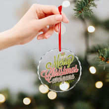 Cargar imagen en el visor de la galería, Adorno de árbol de Navidad de vidrio redondo personalizado con patrón foto texto