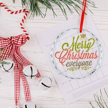 Cargar imagen en el visor de la galería, Adorno de árbol de Navidad de vidrio redondo personalizado con patrón foto texto