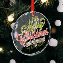 Cargar imagen en el visor de la galería, Adorno de árbol de Navidad de vidrio redondo personalizado con patrón foto texto