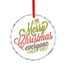 Cargar imagen en el visor de la galería, Adorno de árbol de Navidad de vidrio redondo personalizado con patrón foto texto