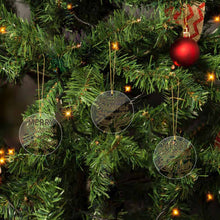 Cargar imagen en el visor de la galería, Adorno de árbol de Navidad de acrílico con colgante en varios estilos disponibles (forma circular, amor, Navidad) personalizado con patrón foto texto