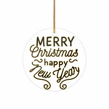 Cargar imagen en el visor de la galería, Adorno de árbol de Navidad de acrílico con colgante en varios estilos disponibles (forma circular, amor, Navidad) personalizado con patrón foto texto